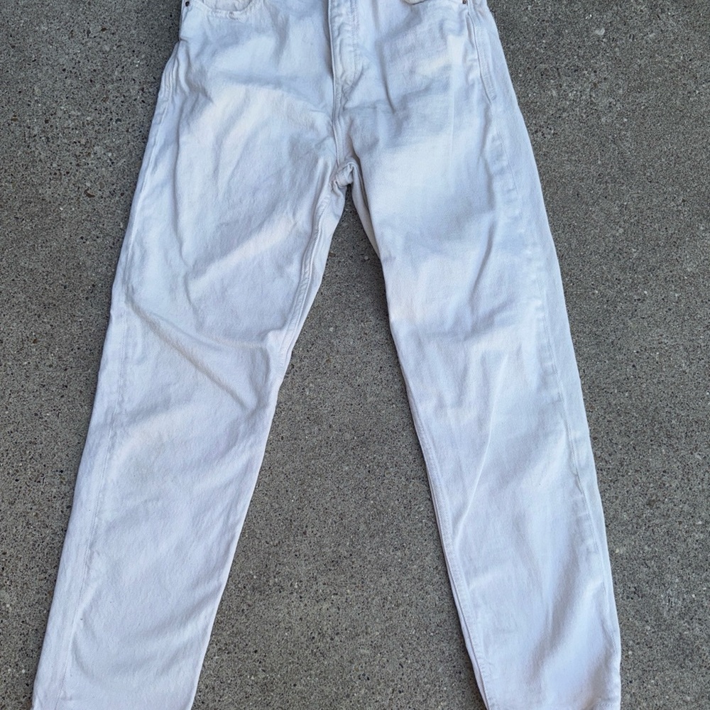 Zara Women's High Rise White Jeans Size 4
